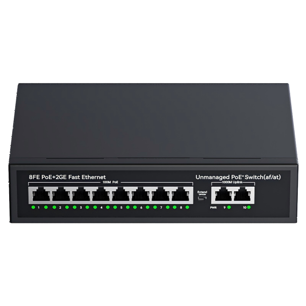 100Mbps 8-port PoE + 2 100Mbps network ports